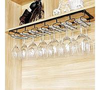 RFSHCIOP Wine Rack Bar Wine Rack Ceiling Wine Racks Wall-Mounted Wine Bottle Rack, Hanging Stemware Holder-Under Cabinet Metal Hanger Storage Shelf-3-7 Rows Wine Glass Rack Holder,7 Slots,7 Slots