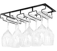 RFSHCIOP Wine Rack Bar Wine Rack Ceiling Wine Racks Wall-Mounted Wine Bottle Rack, Hanging Stemware Holder-Under Cabinet Metal Hanger Storage Shelf-3-7 Rows Wine Glass Rack Holder,7 Slots,7 Slots