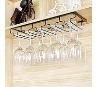 RFSHCIOP Wine Rack Bar Wine Rack Ceiling Wine Racks Wall-Mounted Wine Bottle Rack, Hanging Stemware Holder-Under Cabinet Metal Hanger Storage Shelf-3-7 Rows Wine Glass Rack Holder,7 Slots,7 Slots