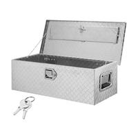 RFSHOP Cache-Bagages Étagère Arrière pour Benne De Camionnette Boîte À Outils Robuste avec Poignée Latérale Et Clés De Verrouillage Boîte À Outils Rangement(48x15x15 Silvery)