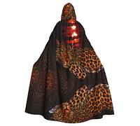 RFSHOP Cape à capuche léopard africain pour Halloween, Noël, déguisement de cosplay pour homme et femme
