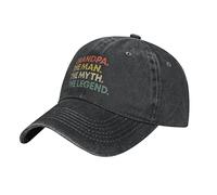 RFSHOP Casquette de baseball « Grandpa The Man The Myth The Legend » en coton délavé, chapeau de camionneur vintage réglable pour homme et femme, noir, #669, taille unique