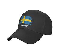 RFSHOP Casquette de baseball réglable avec drapeau de la Suède - Unisexe - Noir - Patriotique, #1926, taille unique