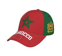RFSHOP Drapeau du Maroc Lions Marocains Casquette de Baseball 3D Impression Complète Casquette Ajustable Unisexe pour Adultes Casquettes de Football Patriotiques