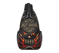 RFSHOP Harley Davidson Sac à dos à bandoulière Sac à bandoulière Sac de poitrine Sac de randonnée décontracté pour homme et femme, photo