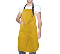 RFSHOP Tablier imperméable jaune moutarde pour adulte avec poches, 71,1 x 83,3 cm, noir, taille unique, photo, taille unique