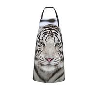 RFSHOP Tablier imperméable Tigre blanc avec poches, tabliers de cuisine pour homme et femme, photo, taille unique