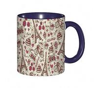 RFSHOP Tasse à café Europe France Paris thème Tour Eiffel Boulangerie Lettrage Cœur Art Motif 325 ml Tasse à thé en céramique avec poignée pour la maison, le bureau, Noël, anniversaire