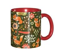 RFSHOP Tasse en céramique, motif renard dans la jungle, tasse à thé, café et chocolat chaud pour la maison et le bureau, 325 ml