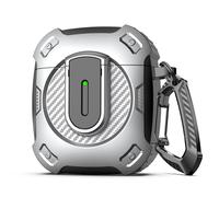 RFUNGUANGO Compatible avec AirPods 2e/1er étui,Nouvel étui de Protection Rigide sur Le thème de l'espace 2024, Armure de Protection à Coque Rigide Militaire avec étui de Verrouillage,Cosmos-Argent