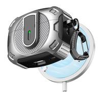 RFUNGUANGO Compatible avec AirPods Pro 2 Coque (2023/2022/2019) avec kit de Nettoyage, Nouvelle Coque de Protection sur Le thème de l'espace 2024, Compatible avec MagSafe,Cosmos-Argent
