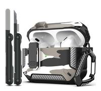 RFUNGUANGO Compatible avec AirPods Pro 2 Coque de avec kit de Nettoyage, Coque de Militaire à Coque Dure avec Serrure Compatible avec l'Coque AirPods Pro(2023/2022/2019),Peinture Camouflage
