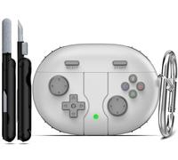 RFUNGUANGO Compatible avec Beats Studio Buds + (2023) / Beats Studio Buds (2021) Étui de Protection en Silicone, thème de Console de Jeu Compatible avec Beats Studio Buds,Gris Clair