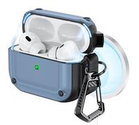 RFUNGUANGO Compatible avec l'Coque AirPods Pro 2 avec kit de Nettoyage, Protection puissante Contre Les Chutes, Couvercle magnétique, pour Coque de Chargement AirPod Gen 2 2023/2022/2019,Bleu