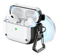 RFUNGUANGO Compatible avec l'Coque AirPods Pro 2 avec kit de Nettoyage, Protection puissante Contre Les Chutes, Couvercle magnétique, pour Coque de Chargement AirPod Gen 2 2023/2022/2019,Blanc