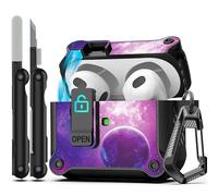 RFUNGUANGO Coque pour Airpods 3ème génération, Clip de Fermeture sécurisé, Corps Complet résistant aux Chocs, Compatible avec AirPod 3ème génération 2021,Ciel étoilé