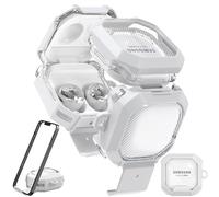 RFUNGUANGO [Version améliorée] Coque en Fibre de Carbone pour Galaxy Buds 2 Pro et Pro/Live, Coque de Protection pour Galaxy Buds FE, Blanc