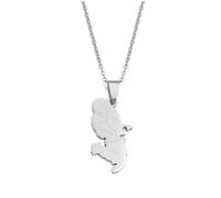 RFXSJY Collier Mappemonde Pendentif Martinique Carte Avec Villes Nom Pendentif Colliers Bijoux Pour Femmes Hommes À La Mode Filles