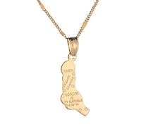 RFXSJY Collier Mappemonde Pendentif République Fédérale Et Islamique Des Comores Moroni Bijoux Tendance Femme Clavicule Chaîne