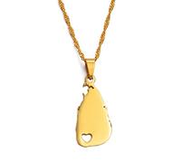 RFXSJY Collier Mappemonde Pendentif,Sri Lanka Carte Pendentif Colliers, Femmes Hommes Charme Sri Lanka Cartes Bijoux Pays Souvenir Motif Ethnique, 45Cm Chaîne Mince