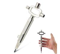 RFYTDCF Clé de Construction Universelle 6 en 1, Trousseau de Clé Engin Chantier Clef Passe Partout Toute Serrure Cléf de Chantier Avec Échelle De Mesure de La Longueur des Cylindres