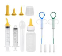 RFYTDCF Lot de 11 biberons d'élevage pour chat avec pilulier pour chats, lait d'élevage, kit de nourriture amovible, téton en silicone et seringues, mini bouteille doseuse pour lait d'élevage