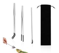 RFYTDCF Lot de 3 Pinces à épiler pour Aquarium, Longue Pince à épiler en Acier Inoxydable Aquarium Kit Outil Accessoires pour Plantes, Lézards, Araignées, Serpents