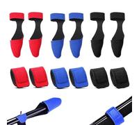RFYTDCF Scratch pour Canne à Pêche, Lot de 12 Sangle de Canne à Pêche Antidérapantes Bande RéGlable pour Canne à Pêche - Accessoire de Pêche - Noir, Bleu, Rouge