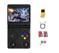 RG 34XXSP Console de jeu portable rétro - Écran IPS 3.4, système Linux, design à clapet, sortie HDMI, console émulateur portable multilingue (64 Go + 128 G/8000 jeux)