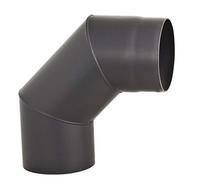 rg-vertrieb Coude de conduit de poêle, coude à 90°, tube en acier, d'évacuation des fumées Senotherm noir 2 mm, de conduit de fumée pour chauffage (160 mm)