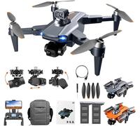 Rg106 Pro Drone Professionnel avec Caméra - Drone 1080p 5g WiFi FPV, Quadcoptère Rc Pliable, Drone à Moteur Brushless 3 Axes, Jouets Cadeaux pour Enfants Et Adultes, Gris, Gray, 2 Batteries