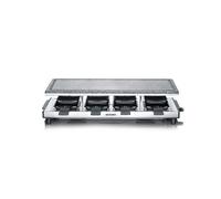 SEVERIN Raclette-Gril RG 2374, 8 personnes, pierre naturelle, thermostat réglable, Noir/Inox