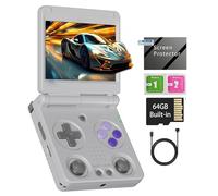 RG34XXSP Console de jeu portable rétro RG34XX SP Console de jeu rétro avec 64 Go préchargés Plus de 5 000 jeux, 3300 mAh Battey, support d'arcade de poche portable avec 30 simulateurs 5G WiFi