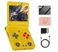 RG34XXSP Console de Jeux Vidéo Portable Rétro Dual Card Slot 64+128G avec 8422+ Jeux Rétro Intégrés, Console de Jeux Vidéo Portable Système Linux, Écran 3.4″ IPS, 720*480, 3D Double Manettes (Jaune)