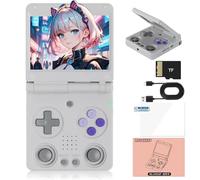 RG34XXSP Portable Game Console Rétro RG 34XXSP Console De Jeux Rétro 3.4 "Écran IPS avec Système Linux Batterie 3300mAh avec Wi-FI / Bluetooth Console De Jeux Rétro-White||64G