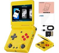RG34XXSP Rétro Portable Game Console 3300 MAh Battey, Écran De 3,4 Pouces Portable Pocket Arcade Support 30+ Simulateurs 5G Wi-FI Bluetooth HD Rétro Console De Jeu-Yellow||64G+256G