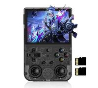 RG353V Console de Jeu Portable Compatible avec Dual OS Android 11 et système Linux, Prise en Charge 2.4G/5G WiFi 4.2 Bluetooth 64G SD Card, Batterie Haute capacité 3200 mAh, Noir Transparent