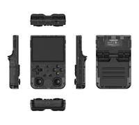 RG353V Console de Jeu Portable, écran IPS de 3.5", 15000+ Jeux rétro avec Système Linux Open Source, Carte TF 64GB, Batterie 3200 mAh(RG353V Transparent Black)