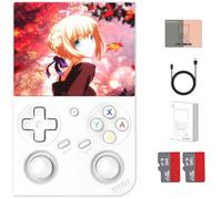 RG35XX Pro Console de Jeu Portable, écran IPS de 3.5", 30 000 Jeux rétro avec Système Linux Open Source, Carte TF 64/256 Go, Batterie 3200 mAh(White,64+128)