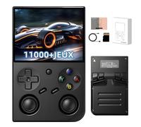 RG35XX Pro Console de Jeu Portable Rétro 64+128Go avec 11000+ Jeux Rétro Intégrés 17 Émulateurs, Système Linux, Écran IPS 3,5 Pouces, Wi-FI et Bluetooth, Sortie TV, Double Joystick 3D (Noir)