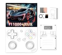 RG35XX Pro Console de Jeu Portable Rétro 64+128Go avec 11000+ Jeux Rétro Intégrés 17 Émulateurs, Système Linux, Écran IPS 3,5 Pouces, Wi-FI et Bluetooth, Sortie TV, Double Joystick 3D (Blanc)