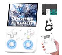RG35XX Pro Console de Jeux Portable rétro Console Portable avec Double Emplacement pour Carte 64G+128G,11000+ Jeux,17 émulateurs,écran IPS 3,5″,Wi-FI 2,4/5G & Bluetooth 4.2,Linux 64 (Blanc)