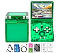 RG35XXSP Console de jeu portable RG35XX SP Clamshell Retro Console de jeu avec carte TF 64G Jeux préchargés 5532 Console de jeu portable avec écran de 3,5" Batterie 3300 mAh 5G WiFi Bluetooth HD Vert