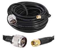 RG58 N à RP-SMA Mâle Câble 15M Câble coaxial Antenne Wifi à Faible Perte Jumper Pigtail De N Mâle à RP-SMA Mâle 50 Ohm pour 3G/4G/LTE/Ham/GPS/RF Antenne FPV Antenne Wifi Routeur