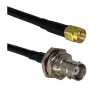 RG58 RG316 BNC à BNC Prise mâle et Prise Femelle connecteur à sertir Queue de Cochon câble de raccordement coaxial bornes de Fil 4 Pouces ~ 10 Pieds(58 BNC Fnut to SMA M,20inch (50CM))