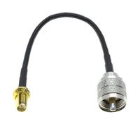 RG58 UHF PL259 SO239 À SMA Mâle Femelle Prise Jack Connecteur Coaxial À Sertir RF Pigtail Cavalier Antenne Rallonge Câble Coaxial(TYPE F,50CM)