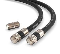 RG6 Coaxial Cable 5m with Compression Connectors - Digital TV Antenna Cable Satellite Cable Waterproof Indoor/Outdoor Extension Cable - High Quality Shielded TV Cable