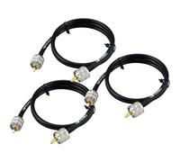 RG8x Coaxial Cable 3 ft, 3 Pack CB Coax Cable UHF PL259 Male Coax Connector Low Loss 50 Ohm for CB HAM Radio, HF VHF Radio, Antenna Analyzer