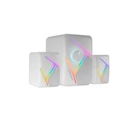Mars Gaming RGB 2.1 Gaming Enceintes et Subwoofer 35W Mars Gaming MS-H21, Inverted Drivers 3D Surround, Blanc G