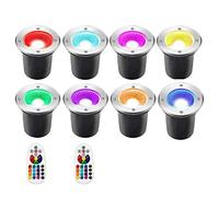 RGB 6W Spot LED Encastrable Exterieur Changement de couleur COB lumière souterraine avec télécommandes RF 12V 24V spot exterieur encastrable sol pour Extérieur, Jardin, Pelouse, Sentier, Plate-forme (